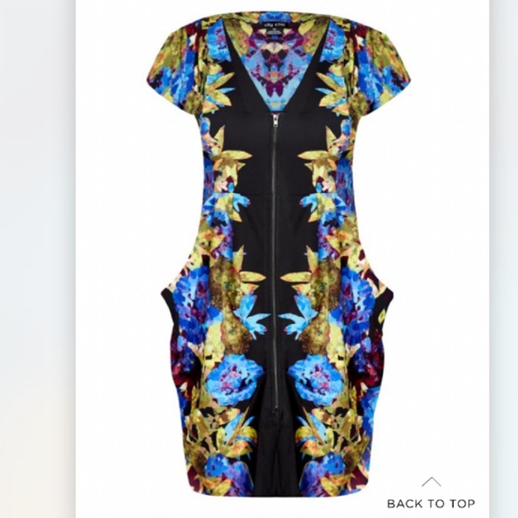 City chic tunic zip luxury dress- “peacock” color. Size XS/ 14W. NWT. - Picture 3 of 7